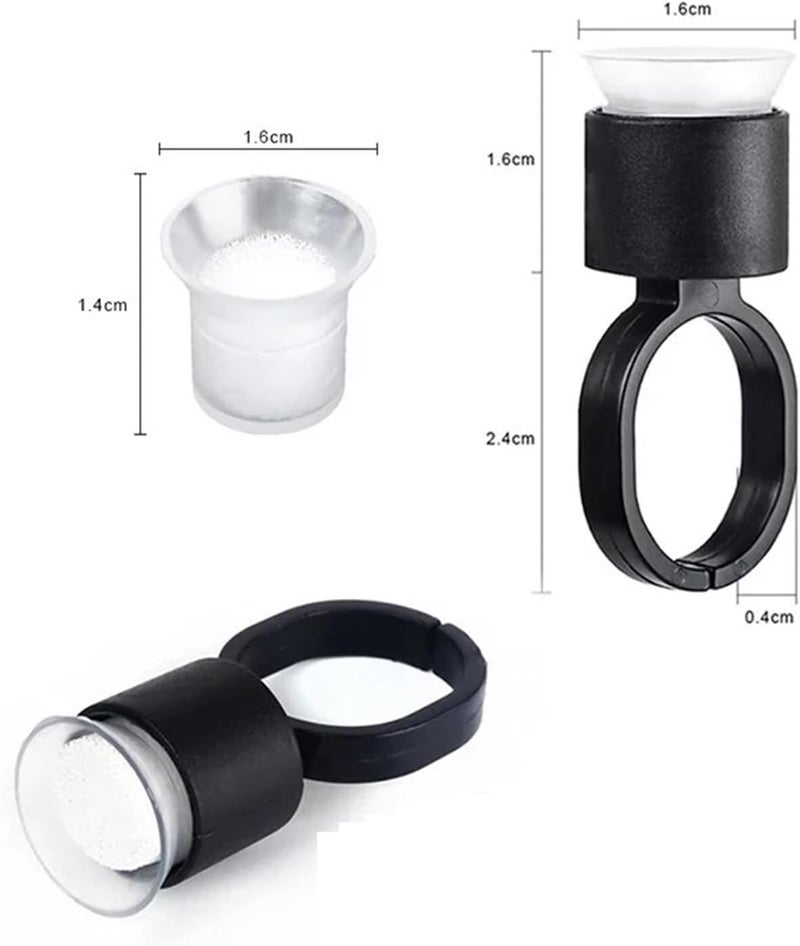 Tattoo Ink Caps 100pcs Black Tattoo Ink Cup Disposable Ring with Sponge for Microblading Permanent Makeup Accessories Pigment Holders(Pink) - Image 4