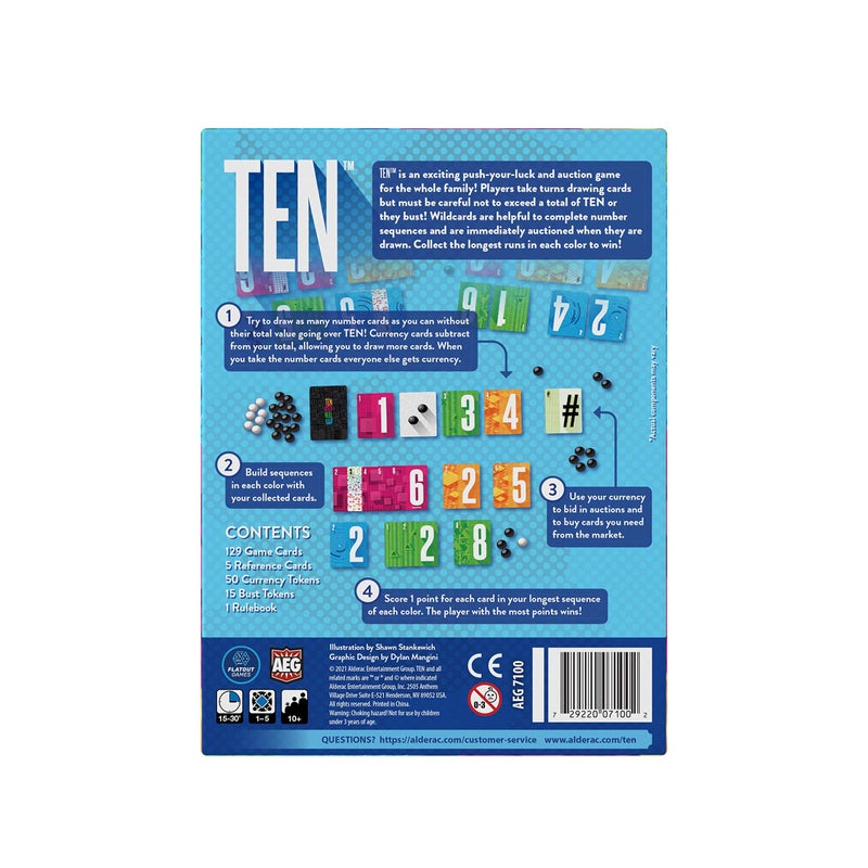 AEG Ten  Push Your Luck Card Game for the Whole Family  From the Creators of Point Salad  Easy to Learn  Quick to Play  26 Players  Ages 10 - Image 3