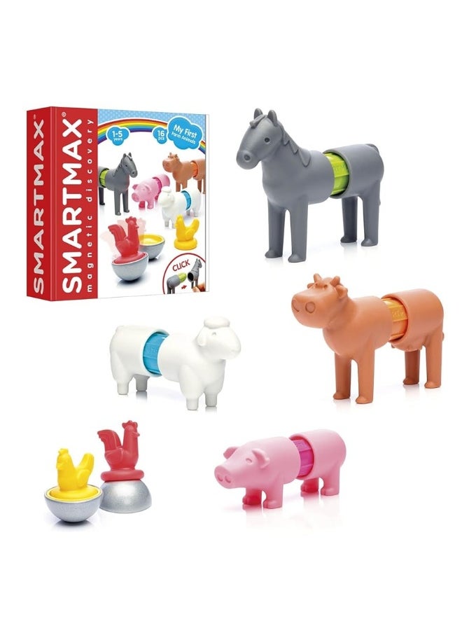 SmartMax SmartMax My First Farm Animals STEM Magnetic Discovery Building Set with Soft Animals for Ages 1-5  - Image 2