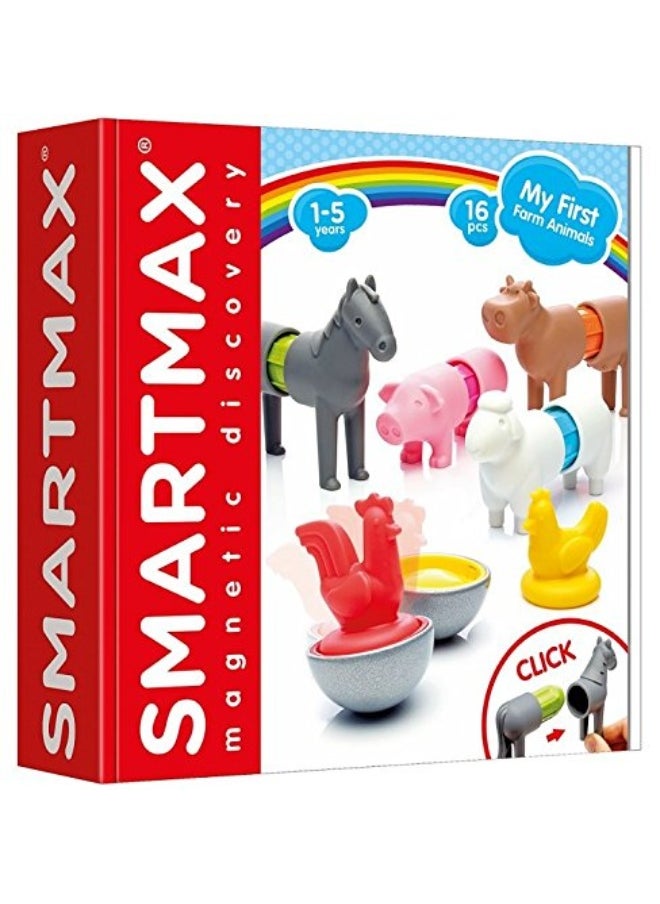 SmartMax SmartMax My First Farm Animals STEM Magnetic Discovery Building Set with Soft Animals for Ages 1-5  - Image 1