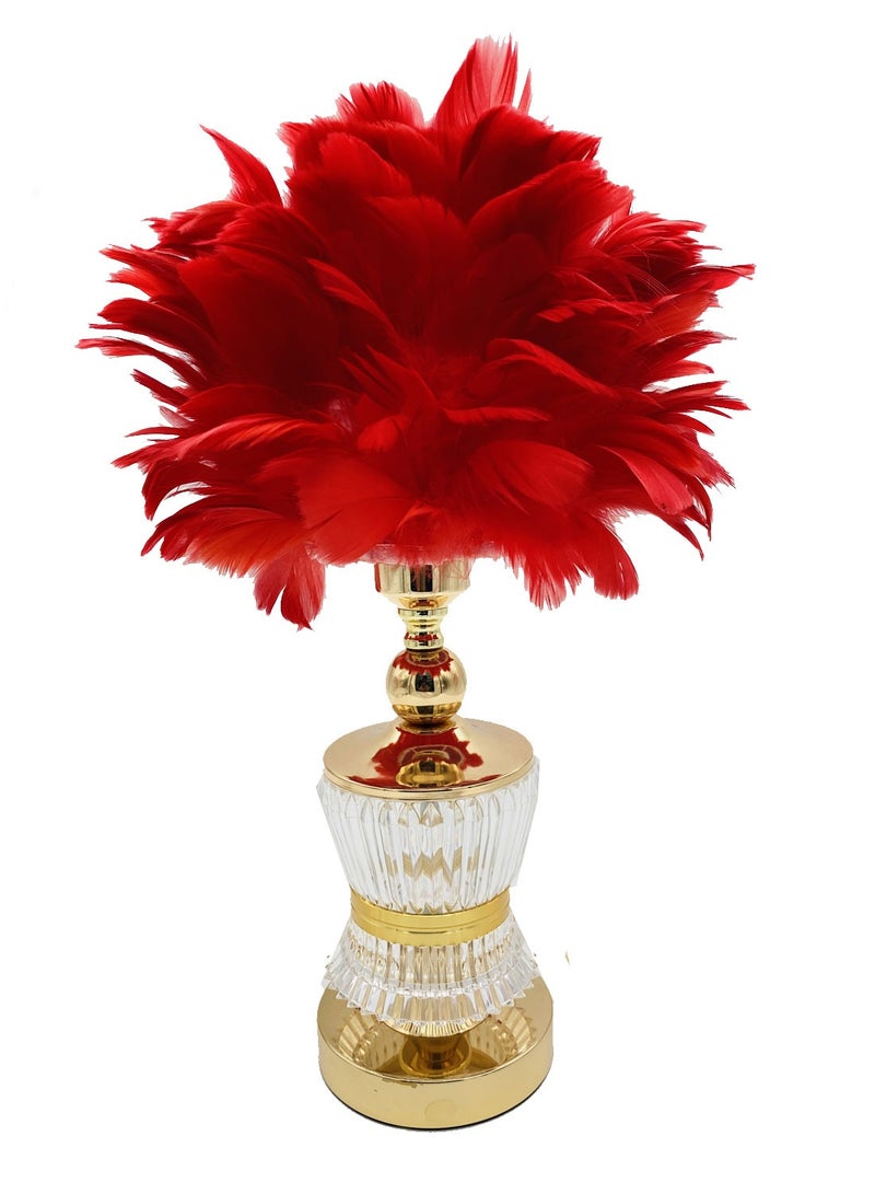 سکیلو مصباح سرير LED عصري على شكل ريشة - ضوء ليلي ناعم بزهرة الهندباء بثلاثة ألوان | مصباح طاولة مزخرف لغرفة النوم، أو الدراسة، أو الهدايا (30×47 سم، موديل LIT-01) - Image 1