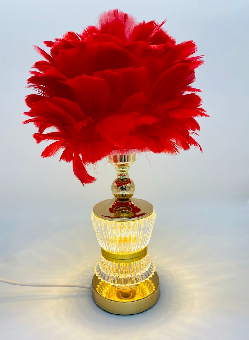 سکیلو مصباح سرير LED عصري على شكل ريشة - ضوء ليلي ناعم بزهرة الهندباء بثلاثة ألوان | مصباح طاولة مزخرف لغرفة النوم، أو الدراسة، أو الهدايا (30×47 سم، موديل LIT-01) - Image 3