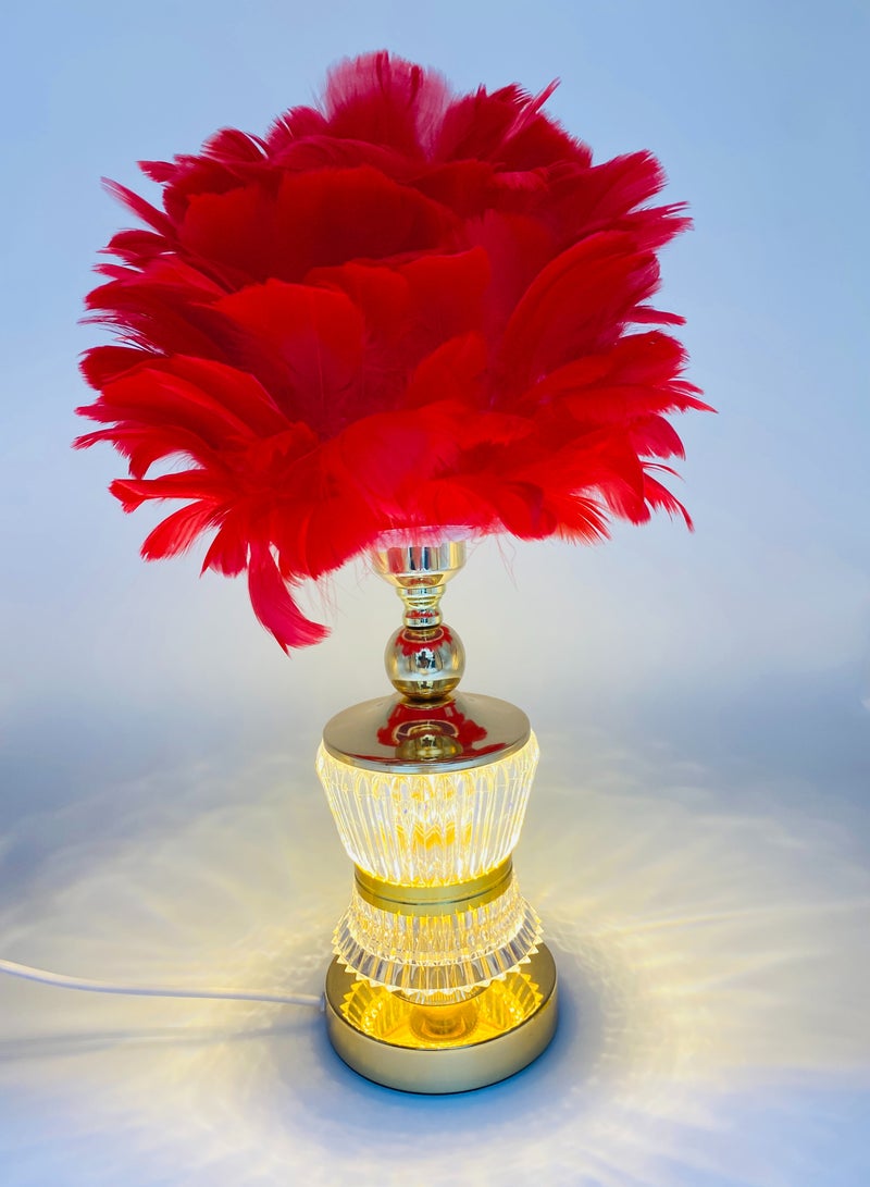 سکیلو مصباح سرير LED عصري على شكل ريشة - ضوء ليلي ناعم بزهرة الهندباء بثلاثة ألوان | مصباح طاولة مزخرف لغرفة النوم، أو الدراسة، أو الهدايا (30×47 سم، موديل LIT-01) - Image 2