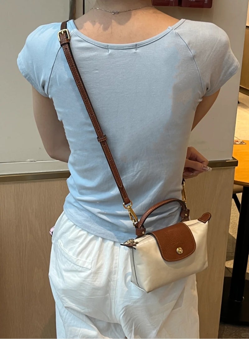 Longchamp Women's Mini handbag,Crossbody Bags,Shoulder Bag Shoulder strap with buckle,Paper White Classic Style - Image 2