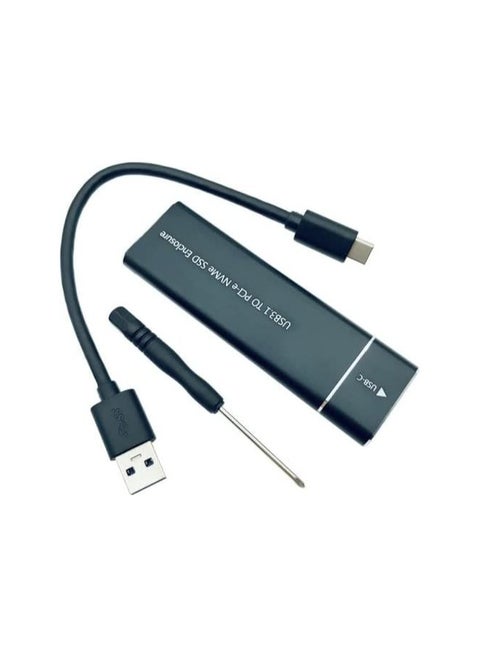 حاوية CARE CASE NVME SSD، ومحول M.2 NVME إلى USB C مع علبة سوداء، ومنفذ USB 3.1 Gen 2 (10 جيجابت في الثانية) M2 PCIE SSD