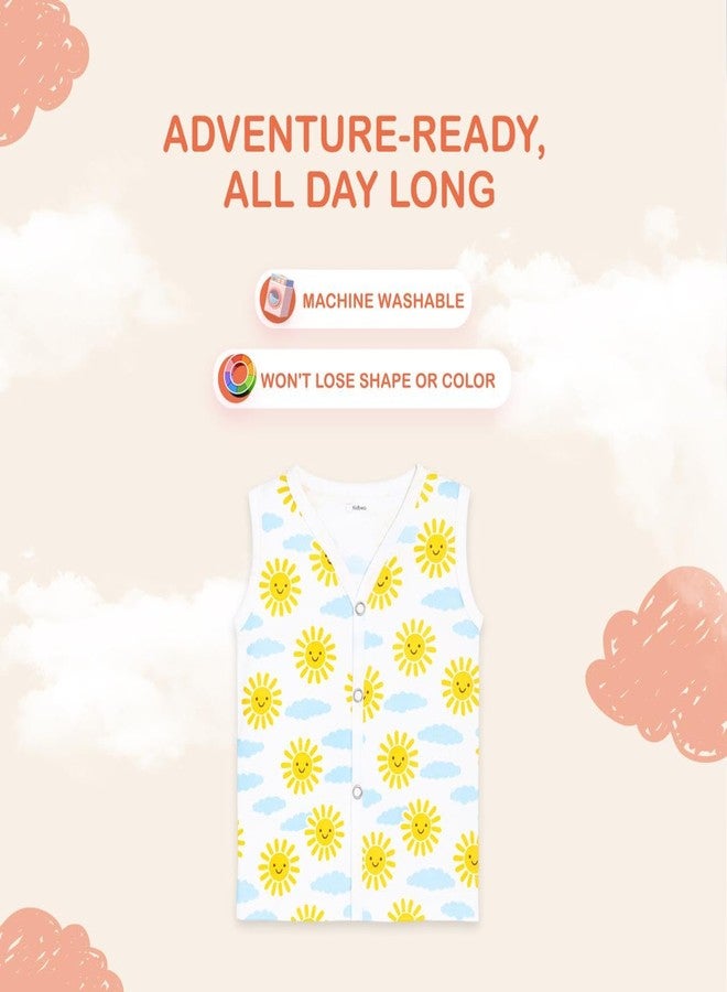 Kidbea® Newborn Baby Jhabla Unisex - Organic Cotton Muslin Top | Soft & Breathable Summer Wear for Boys & Girls | Butterfly, Tiger & Space Print Infant Clothing 0 to 3 Months - Image 5