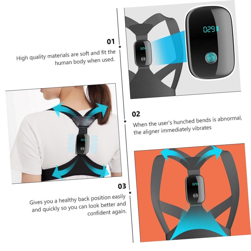 Adjustable Black Posture Corrector Belt for Adults Hunchback Shoulder Support - Image 5