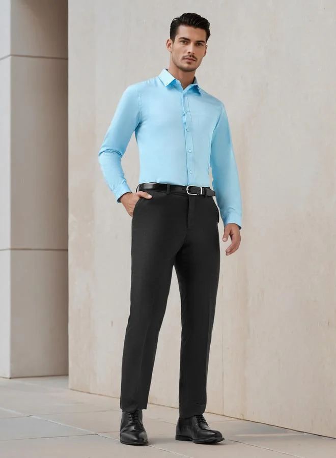 Splash FAV Men Button-Down Collar Solid Long Sleeves Shirt