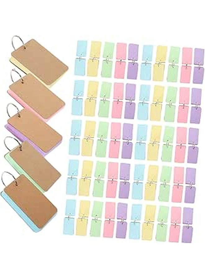 50 Blank Learning Flash Cards with Binder Rings for Students Note Taking Study Office DIY Projects - Image 1