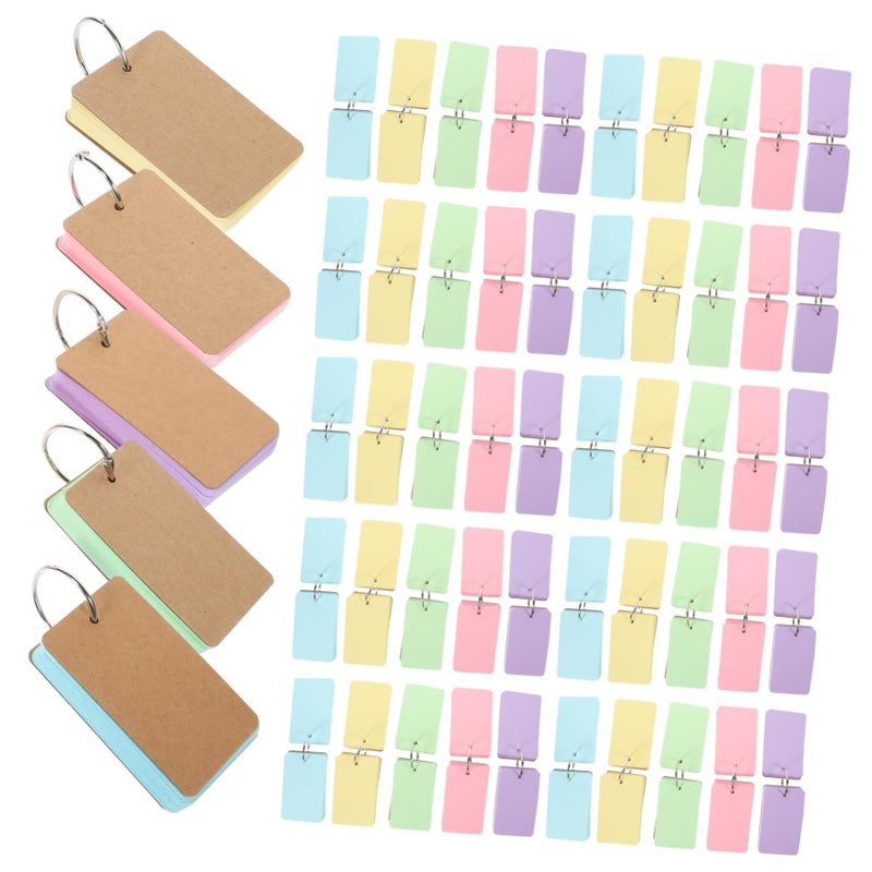 50 Blank Learning Flash Cards with Binder Rings for Students Note Taking Study Office DIY Projects - Image 2
