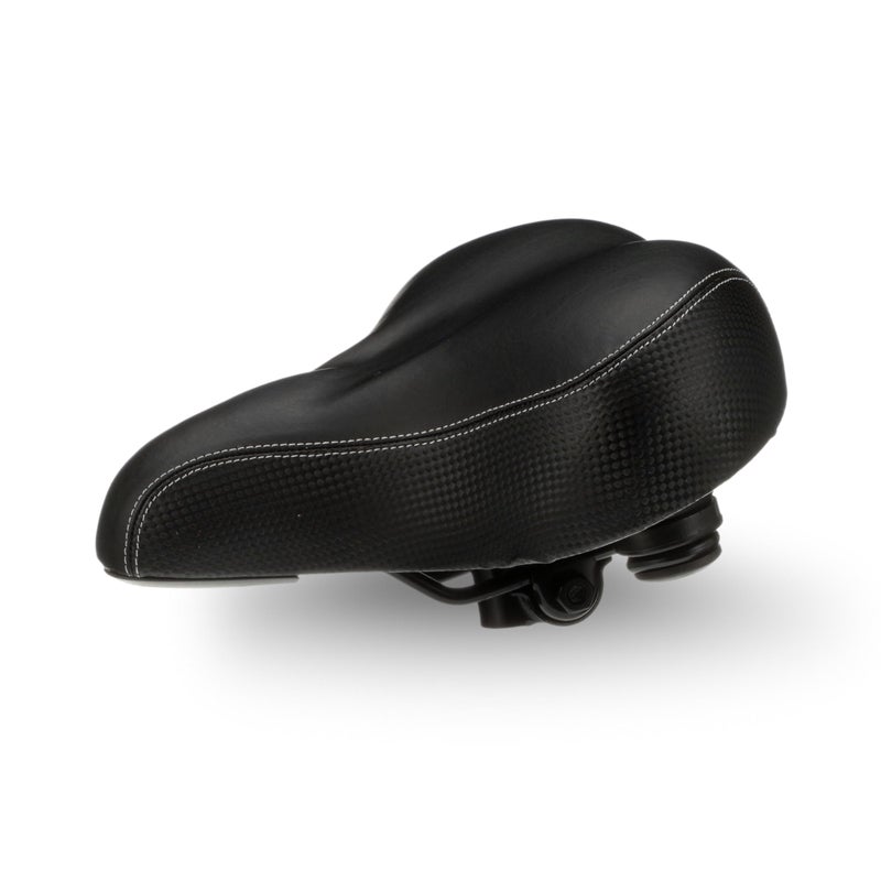 Bikeroo Extra Wide Replacement Saddle - Fits Indoor & Outdoor Bicycles - Steel Spring & Elastomer Suspension - Center Cutout - Memory Foam - Indoor - Image 1