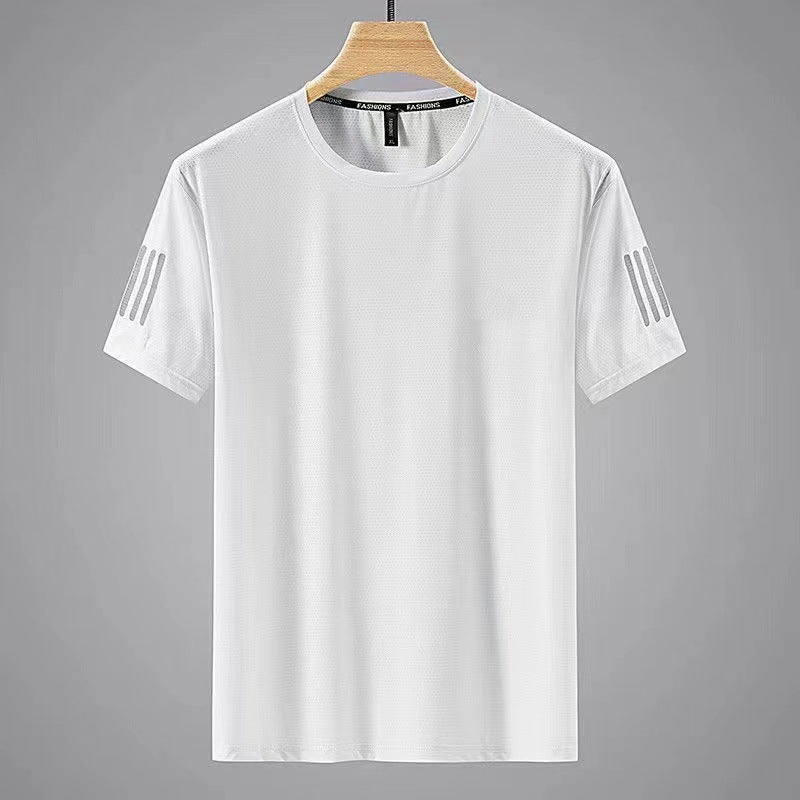 Men'S Printed Short-Sleeved T-Shirt Plus Size Plus Size Summer Korean Style Slim-Fit Trendy Handsome Round Neck - Image 5