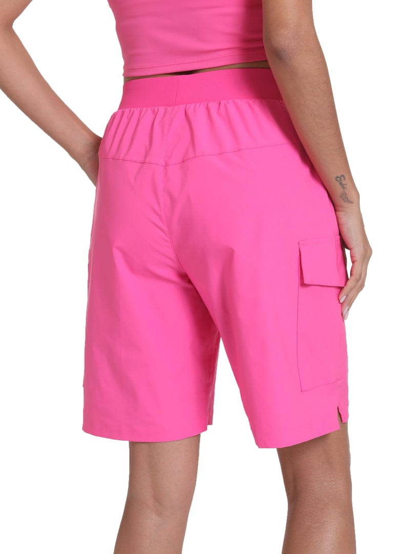 zsenoxaxi Women's Hiking Cargo Shorts Quick Dry Lightweight Shorts for Travel Athletic(Hot Pink,L) - Image 2