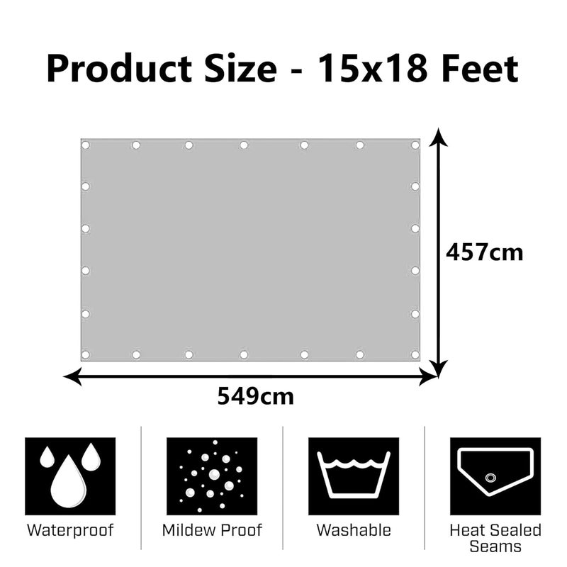 Kuber Industries Kuber Industries Tirpal 15x18 Feet Waterproof Tarpaulin Sheet 120 GSM Tadpatri Tharpai EcoFriendly Tent Tirpal Thadika Thappi Tarp Lightweight Premium Tirpal Red - Image 3