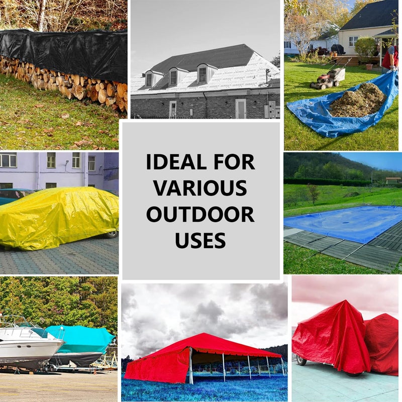 Kuber Industries Kuber Industries Tirpal 15x18 Feet Waterproof Tarpaulin Sheet 120 GSM Tadpatri Tharpai EcoFriendly Tent Tirpal Thadika Thappi Tarp Lightweight Premium Tirpal Red - Image 5
