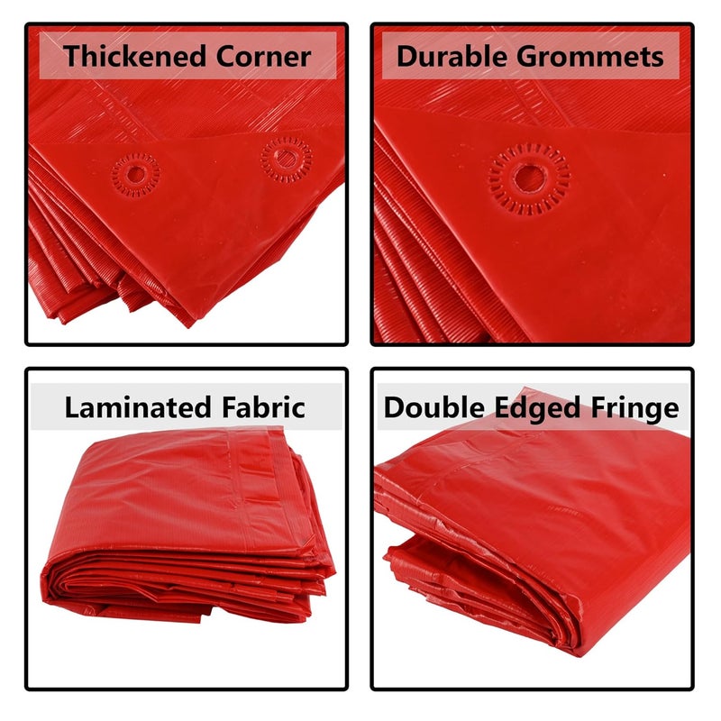 Kuber Industries Kuber Industries Tirpal 15x18 Feet Waterproof Tarpaulin Sheet 120 GSM Tadpatri Tharpai EcoFriendly Tent Tirpal Thadika Thappi Tarp Lightweight Premium Tirpal Red - Image 4
