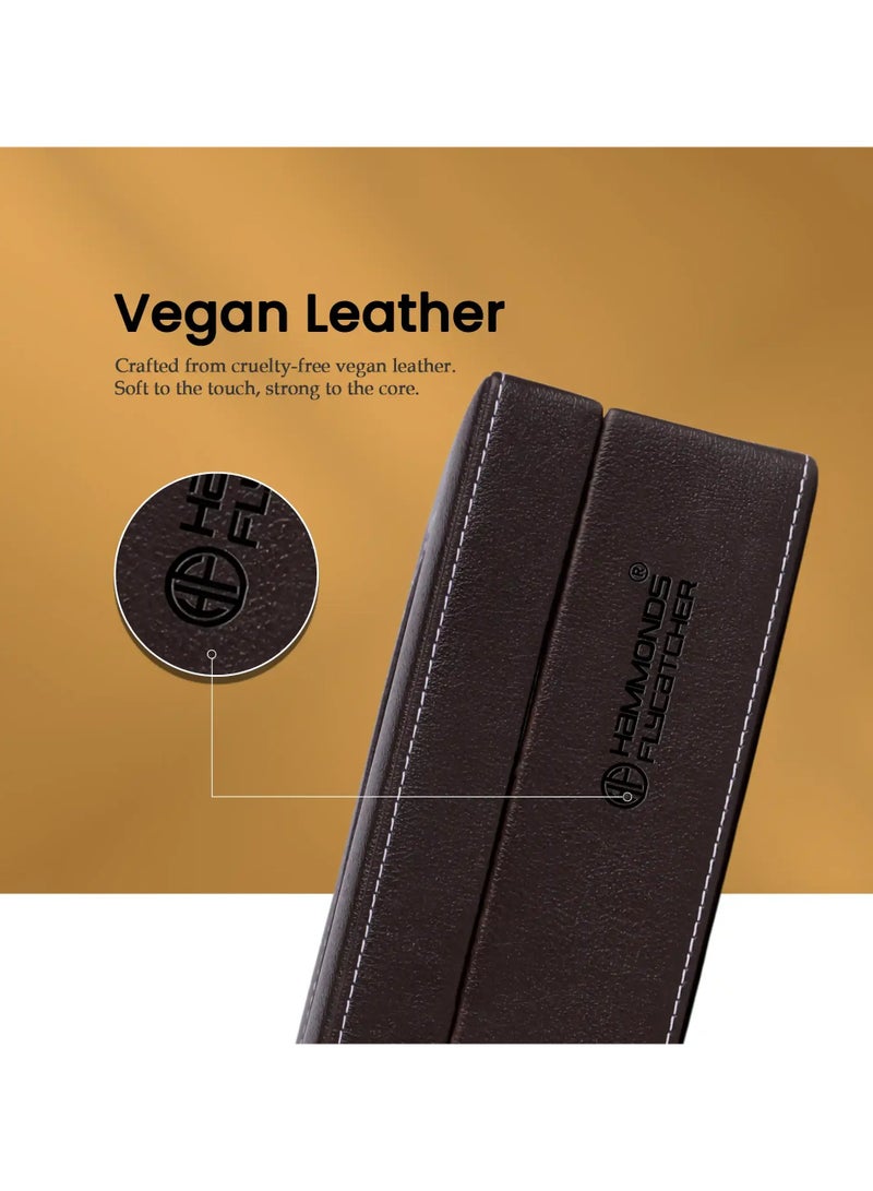  هاموندز فلاي كاتشر صندوق/منظم ساعات رجالي ونسائي من الجلد النباتي الفاخر مع نافذة زجاجية، علبة عرض ساعات فاخرة جاهزة للهدايا لهواة الجمع - Image 2