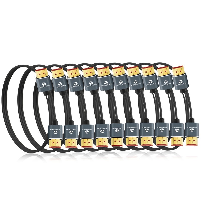 Thsucords Ultra Thin 8K 4K HDMI Cables 16FT 10 Pack Slim Flexible Soft High Speed HDMI 21 Lead Support 4K120Hz 8K60Hz 48Gbps for Roku TVHDTVPS5Bluray - Image 2