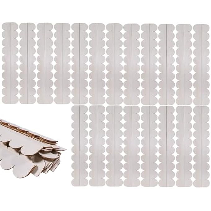 40PCS UNFINISHED SCALLOPED DECORATIVE WOOD TRIM 40CM LENGTH WOOD MOLDINGS & TRIMS DIY MOULDING TRIM FOR WALL CABINET SHELF AND WINDOW DOOR - Image 1
