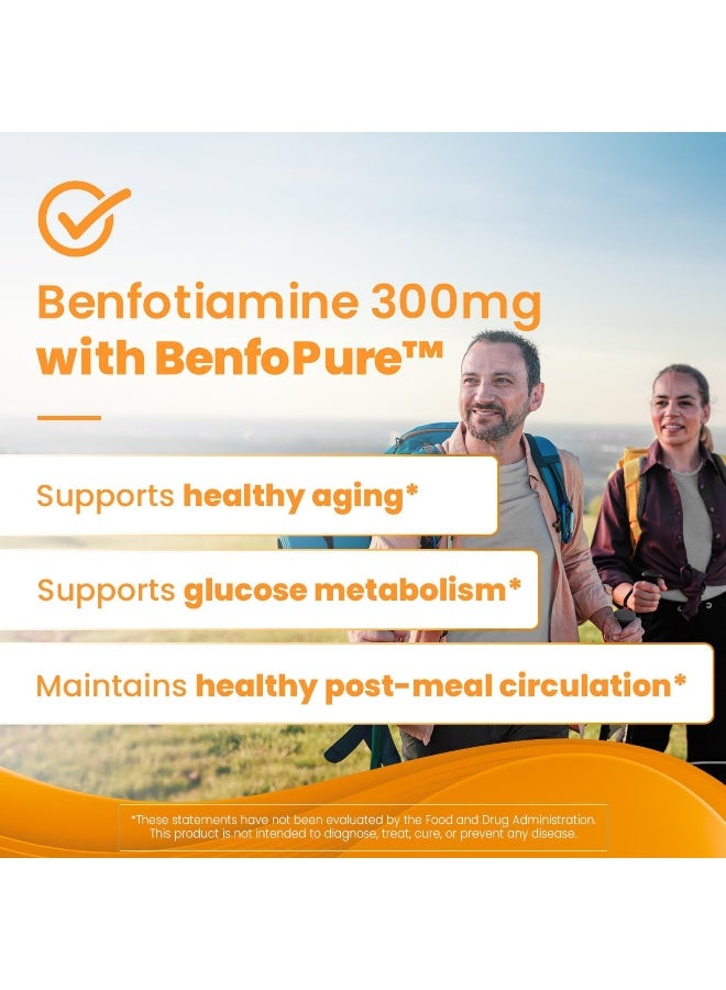 Doctor's Best Benfotiamine, Non-GMO, Vegan, Gluten Free, Soy Free, Helps Maintain Blood Sugar Levels, 300 mg, 60 Veggie Caps - Image 4