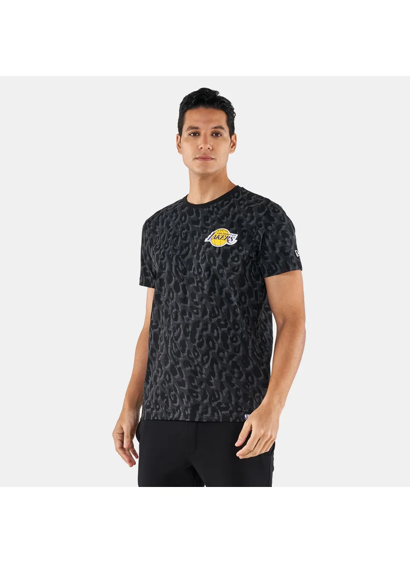 NEW ERA Men's NBA Los Angeles Lakers Seasonal All Over Print Graphite T-Shirt