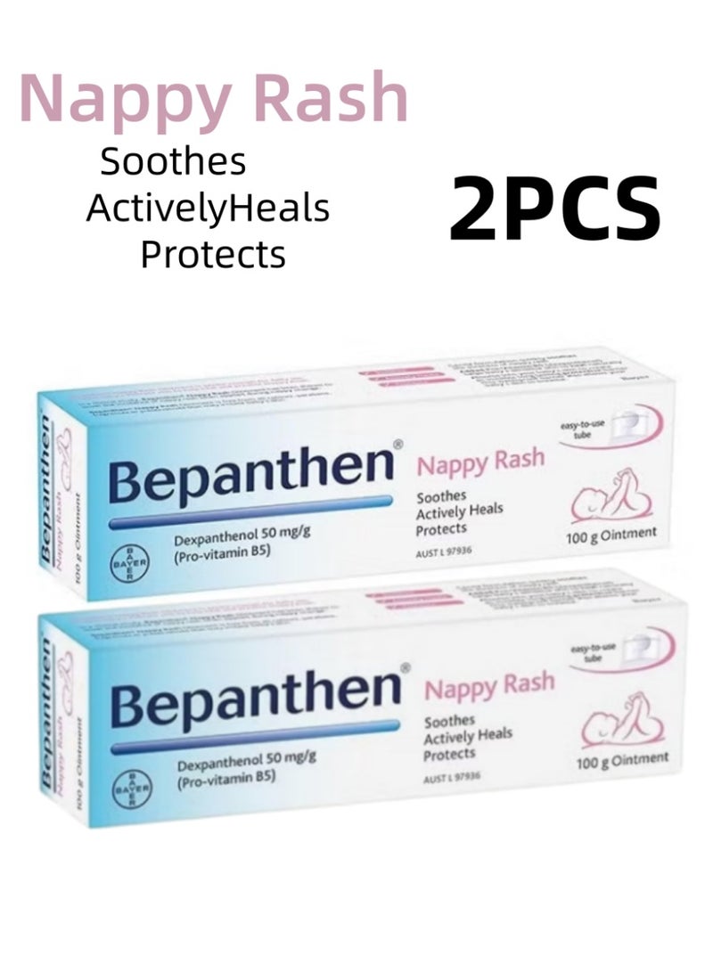 Bepanthen Baby Protective Ointment 2PCS x 100g – Dexpanthenol (Pro-Vitamin B5) Formula for Nappy Rash Care, Soothes, Protects & Supports Skin Recovery - Image 1