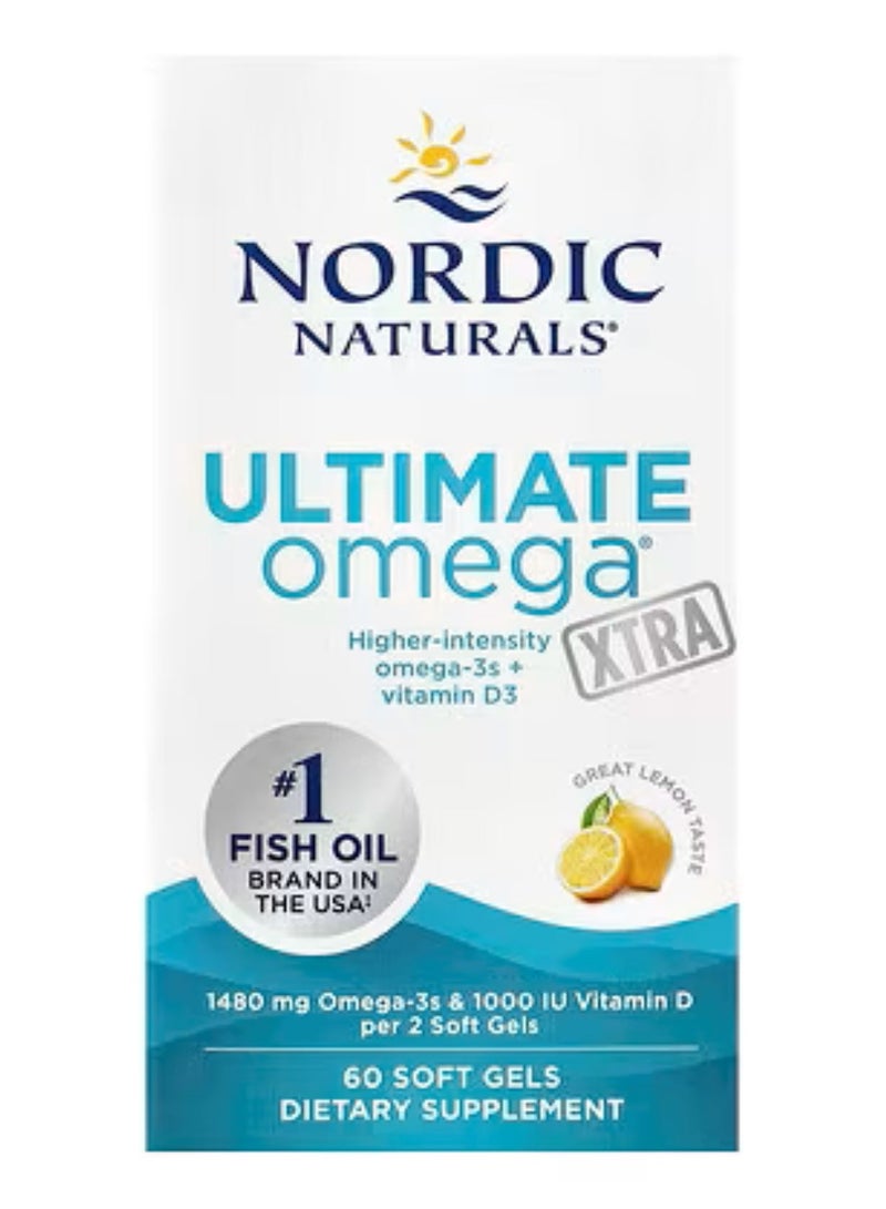 NORDIC NATURALS Ultimate Omega® Xtra, Lemon, 60 Soft Gels - Image 1