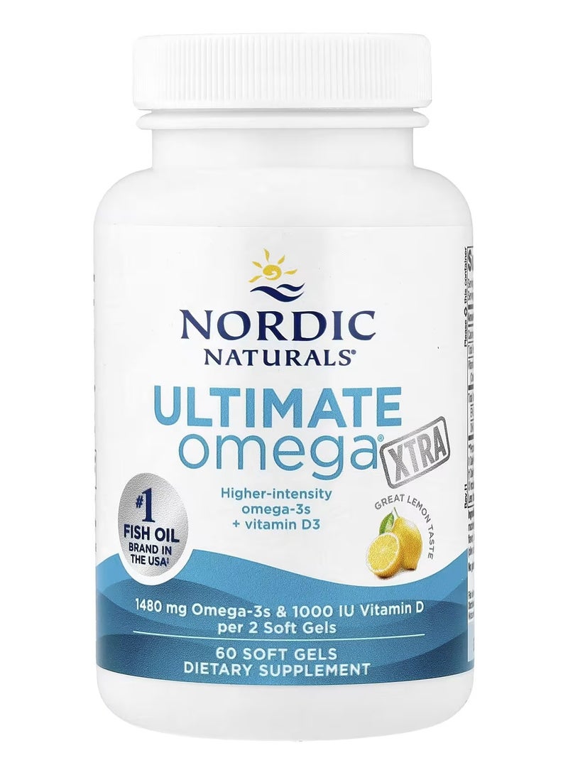 NORDIC NATURALS Ultimate Omega® Xtra, Lemon, 60 Soft Gels - Image 2