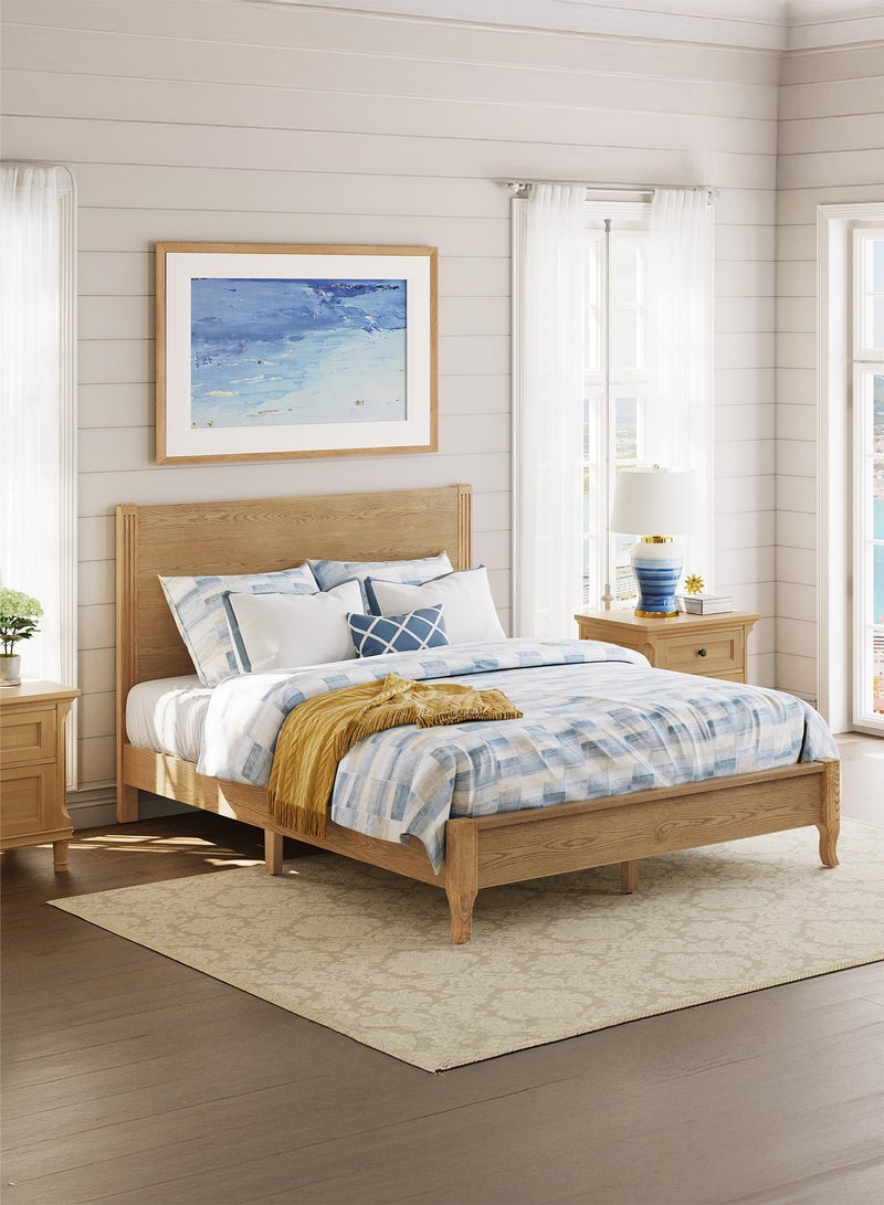 Yanara Solid Wood Platform with Headboard, Bed Frame Queen Size, No Box Spring Needed, Non-Slip Without Noise, Easy Assembly, 160cm*200cm - Image 2