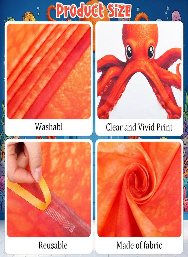 Novabright Under The Sea Party Decorations Giant Octopus Decor Door Banner Ocean Classroom Decor Sea Nautical Wall Art Birthday Photo Prop Backdrop Supplies for Home Indoor Window Office - Image 3