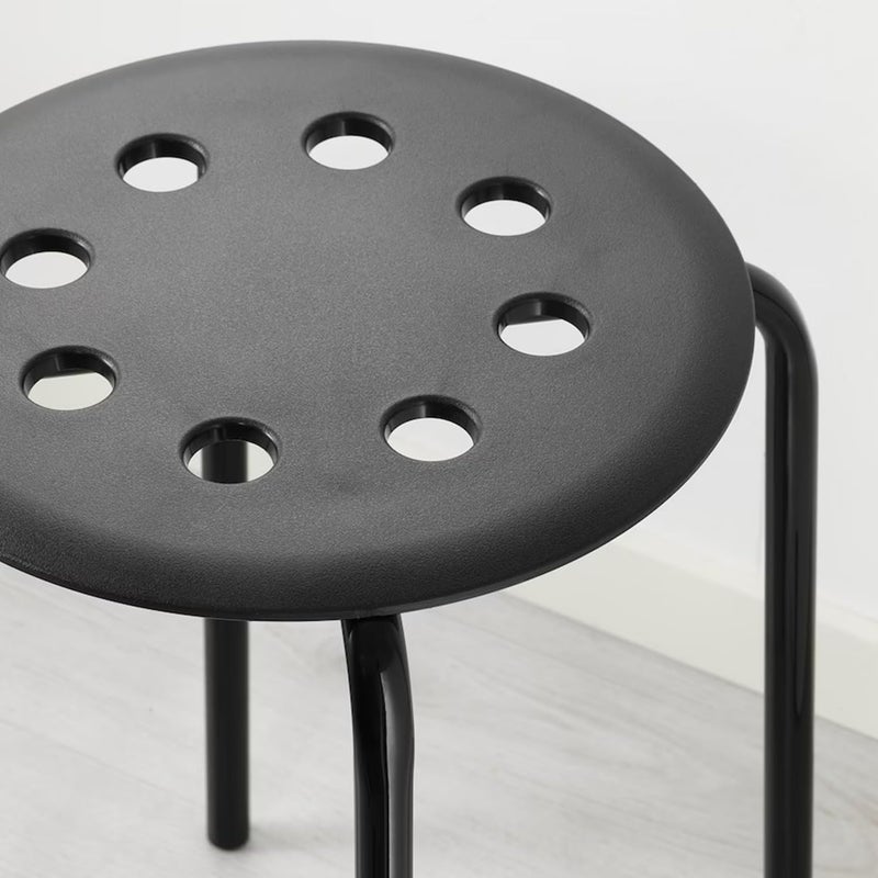 SKY-TOUCH Stackable Plastic Dining Stool,Living Room Stool,Office Stool,Make Up Stool,Durable Plastic & Metal,Flexible Seating For Home Office School Patio Indoor/Outdoor(Black,40X40X45Cm) 1 Pcs - Image 4