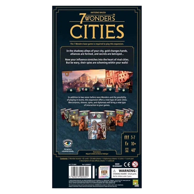 Asmodee 7 Wonders Cities Board Game EXPANSION - Forge Alliances and Expand Your Influence, Civilization Strategy Game for Kids and Adults, Ages 10+, 3-7 Players, 40 Min Playtime - Image 4