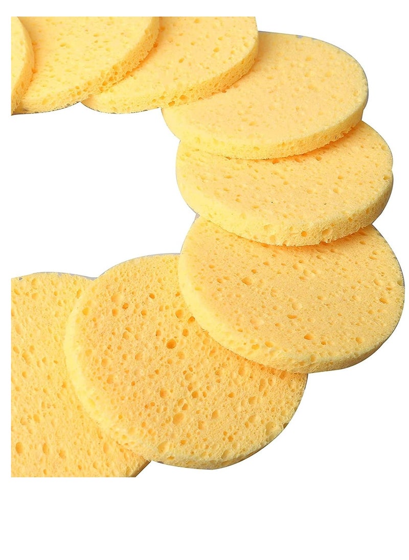 SYOSI - Facial Sponges - 50 Count Compressed Cellulose Face Cleansing and Exfoliating Sponges, Reusable Makeup Mask Remover, Round Face Cleaning Sponge Pads - Image 1