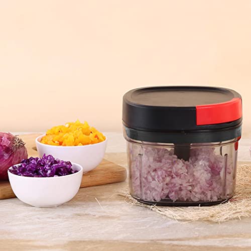Wonderchef Glory String Chopper with 3 Sharp Stainless Steel Blades 600 ml, Anti Slip Silicone, Compact, Air Tight lid, 1 Year Warranty - Image 2