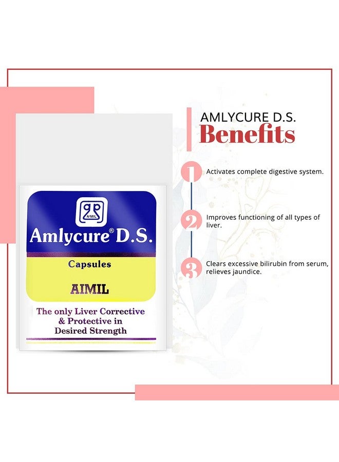 AIMIL Amlycure D.S. Capsules - 20 Capsules (Pack of 2) | Liver Health Protector - Natural Liver Herbal Tonic | Metabolism Booster - Image 5