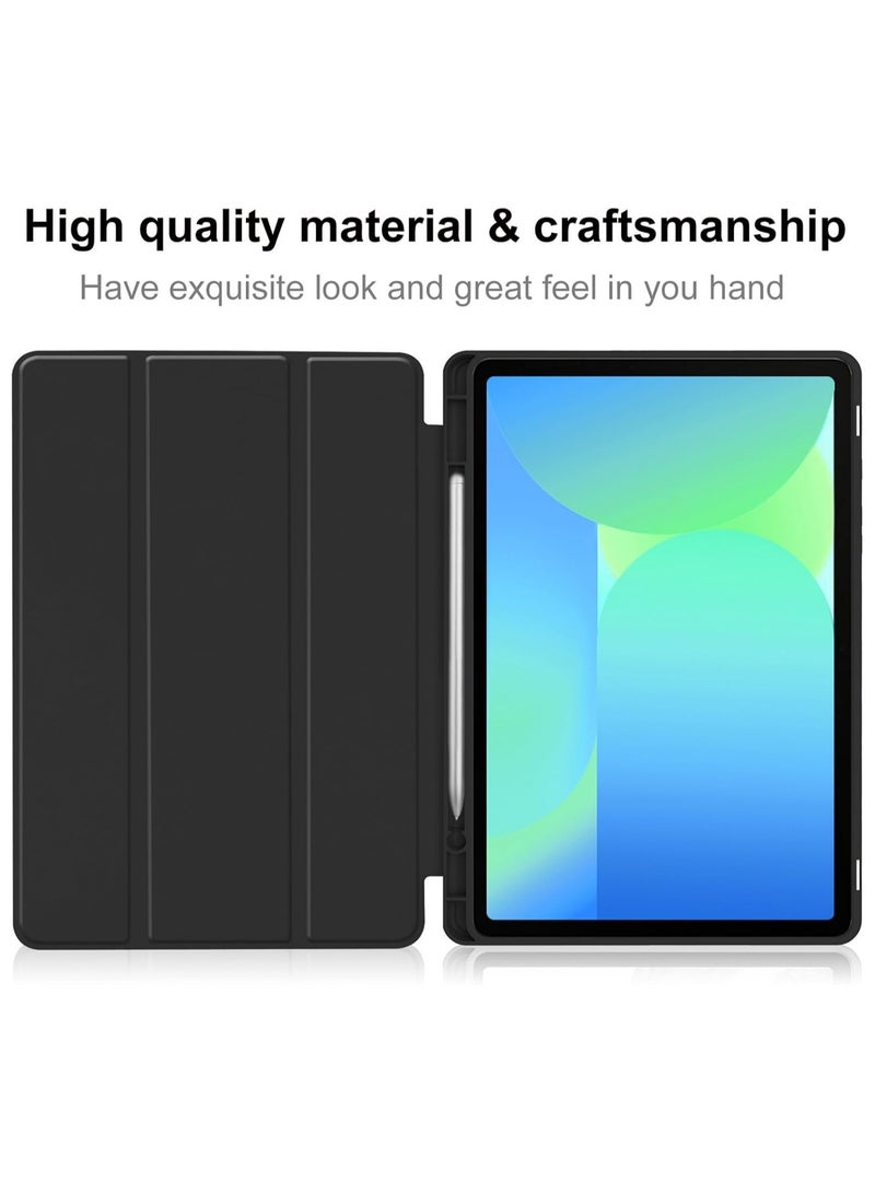 Tablet Case for Samsung Galaxy Tab S10 FE / S9 FE 10.9-Inch with S Pen Holder, Soft TPU Tri-Fold Stand Protective Tablet Cover, Support S Pen Charging, Auto Wake/Sleep (Black) - Image 5