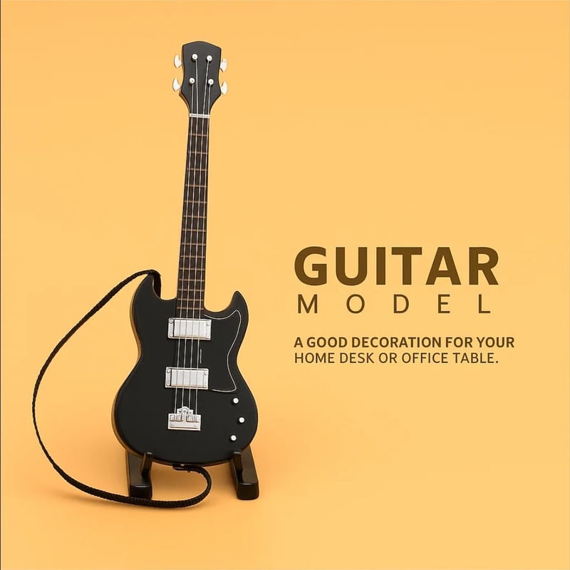 Lynkaye Miniature Guitar Model with Detachable Strap - Decorative Plastic Model - 4 Color Options (Blue) - Image 4