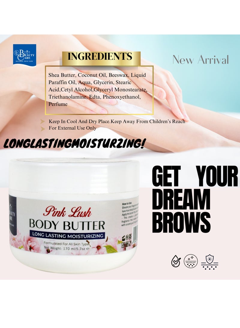 GC Beauty Care GC Beauty Care Body Butter – Pink Lush (170ml / 5.7oz) Long-Lasting Moisturizer for All Skin Types – Deep Cleansing & pH Balanced (5,5–6,5)  - Image 4