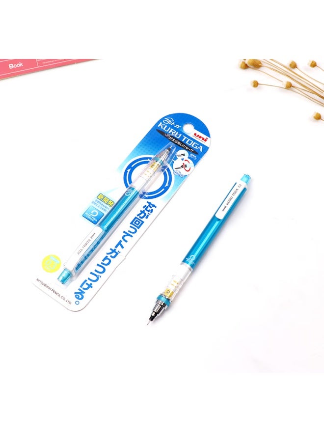 يوني Mitsubishi (uni) سلسلة Kuru Toga قلم رصاص ميكانيكي للطلاب قلم رصاص أوتوماتيكي ملون M3-450 رصاص دوار أوتوماتيكي 0.3mm أزرق عبوة فردية - Image 4