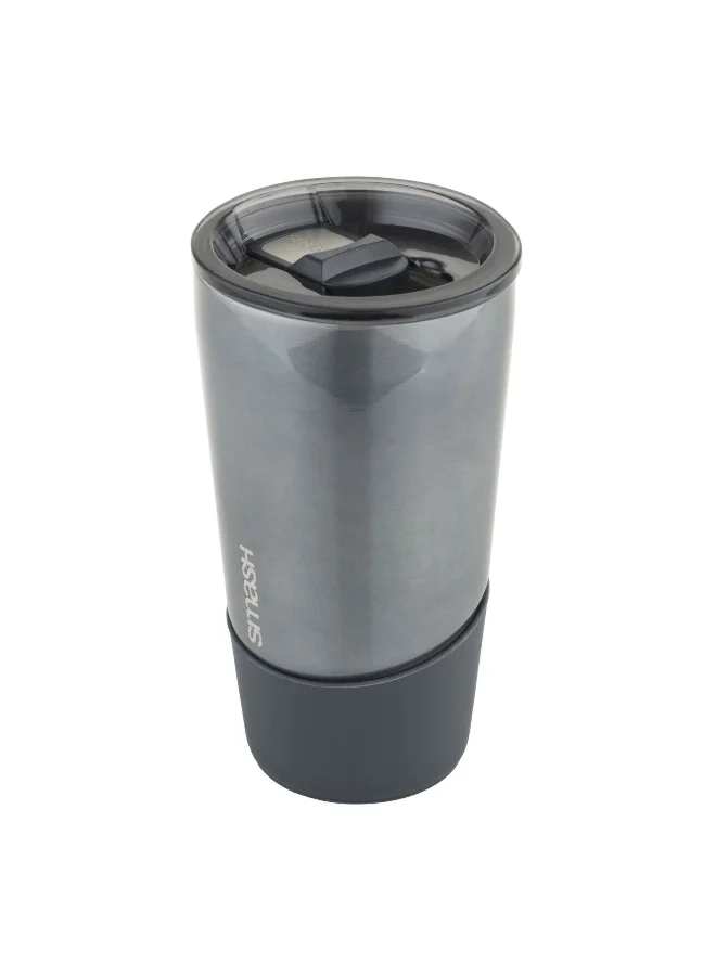 smash Luxe Stainless Steel Ceramic Lined Barista Cup Grey and Black 355ml 5602