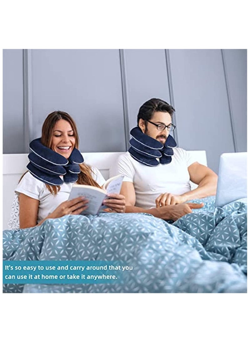 General Neck Stretcher for Neck Pain Relief and Spinal Pressure, Portable Neck Traction Device, Home Inflatable Adjustable Size Neck Brace  - Image 4