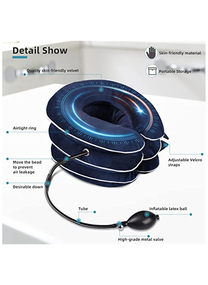General Neck Stretcher for Neck Pain Relief and Spinal Pressure, Portable Neck Traction Device, Home Inflatable Adjustable Size Neck Brace  - Image 5