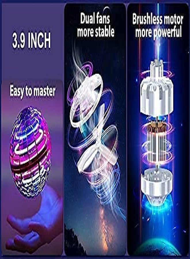 NELSTRAB:- Flying Orb Ball Toy Flying Spinner Fidget Ball Toy Kids USB Rechargeable Built-in Lights 360° Rotating Magic Controller Indoor Outdoor(1 PIS) - Image 3