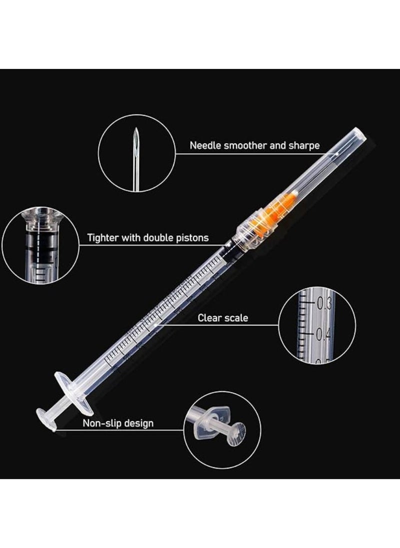 Generic - Disposable 1ml 25G 1inch Luer Lock Syringa with Needla, Individually Packaged 50pcs - Image 1