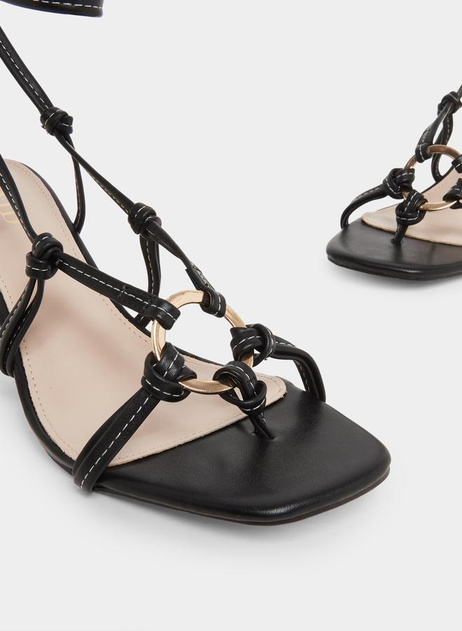 RAID Danika Knot Tie-Up Sandals with Ring Detail - Image 5