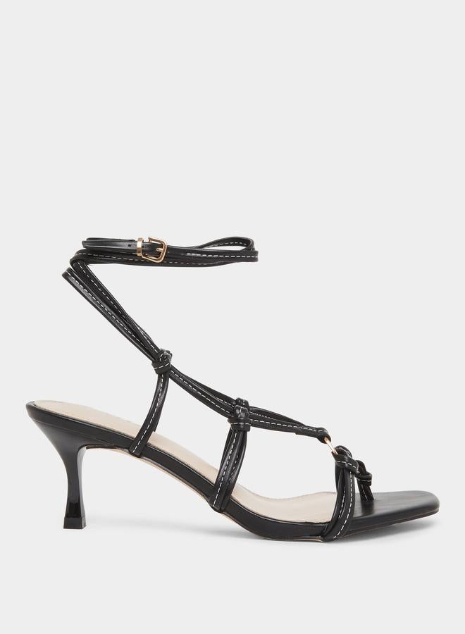 RAID Danika Knot Tie-Up Sandals with Ring Detail - Image 1