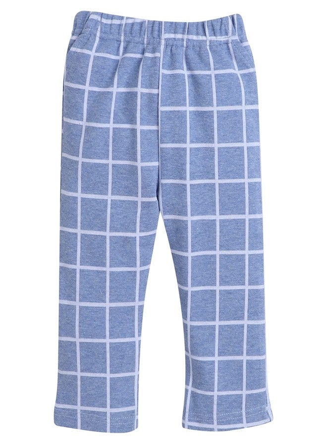 BUMZEE طقم قميص وسترة وبنطال بأكمام طويلة من القطن باللونين الأزرق السماوي والأبيض من BUMZEE للجنسين، مزين بفيونكة مطرزة، مناسب للأعمار من 12 إلى 18 شهرًا (Peb8051D-Sbl.Wht) - Image 4