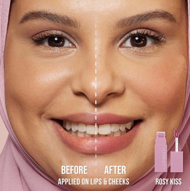 HUDA BEAUTY Lip Blush Cream Lip & Cheek Stain Rosy Kiss - Image 2