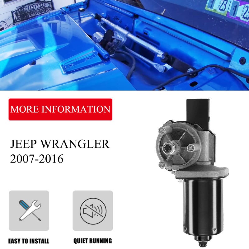 E-Vniko EVniko Front Windshield Wiper Motor Compatible with 20072017 Jeep Wrangler 2018 Wrangler JK Replaces 55077859AC 68002388AA 40458 Motor ONLY 5Pin - Image 4