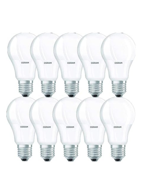 Osram 9W LED Dimmable Bulb E27 base Value Classic A Frosted 6500k Day Light - Pack of 10